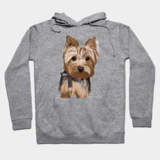 Cute Yorkshire Terrier Drawing Hoodie